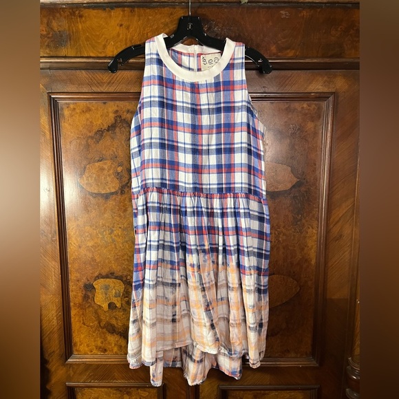 GUC Sea New York- Plaid Flannel Bleached High- Low Dress. Size 4 - Picture 3 of 12